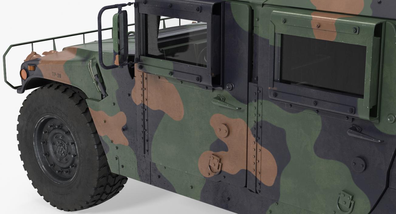 3D Humvee M1151 Enhanced Armament Carrier Camo model