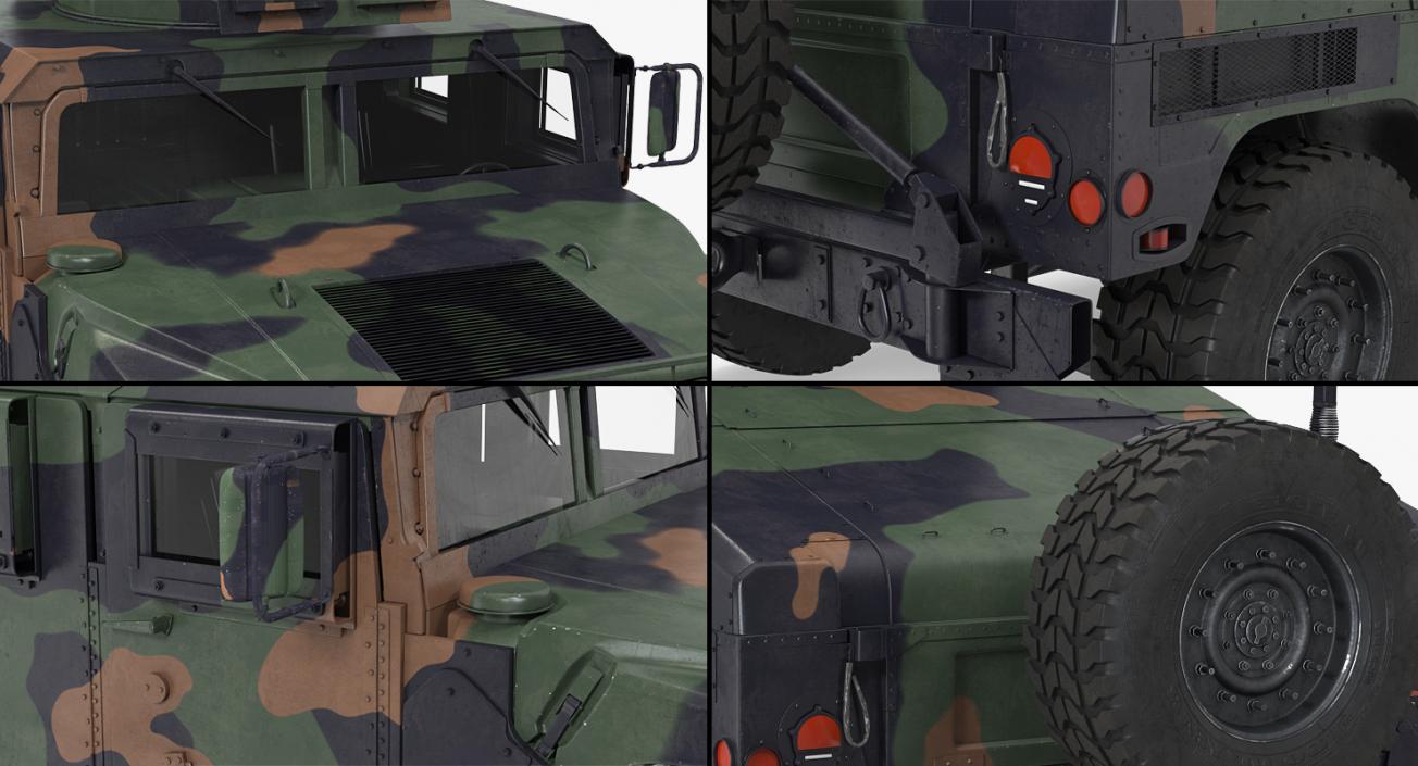 3D Humvee M1151 Enhanced Armament Carrier Camo model