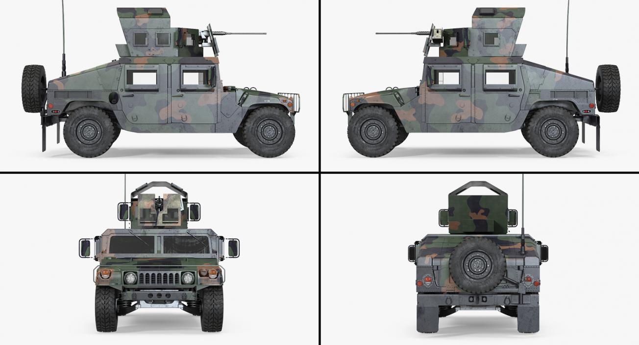 3D Humvee M1151 Enhanced Armament Carrier Camo model