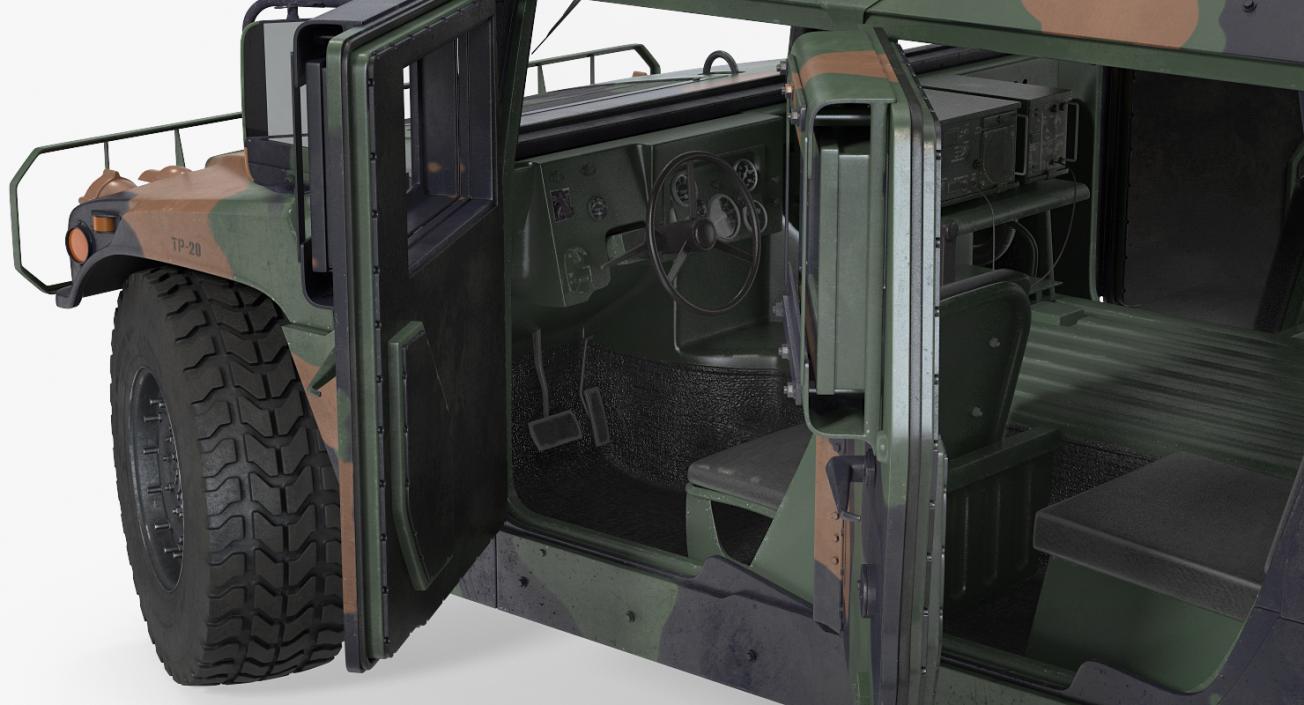 3D Humvee M1151 Enhanced Armament Carrier Camo model