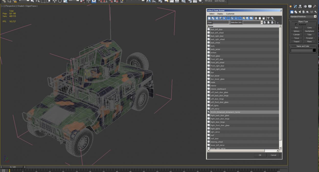 3D Humvee M1151 Enhanced Armament Carrier Camo model