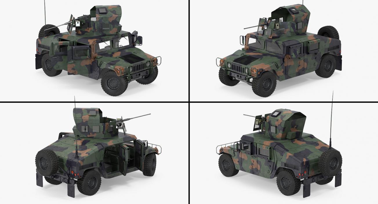 3D Humvee M1151 Enhanced Armament Carrier Camo model