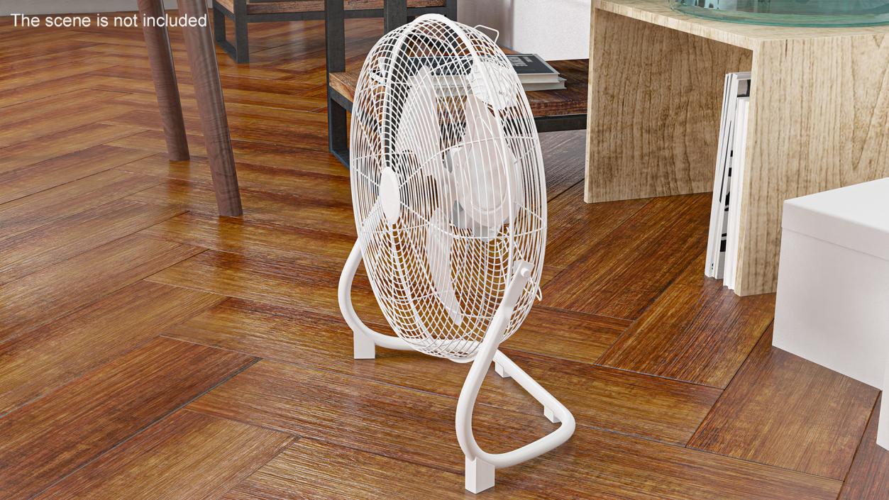 3D Compact Floor Fan White model