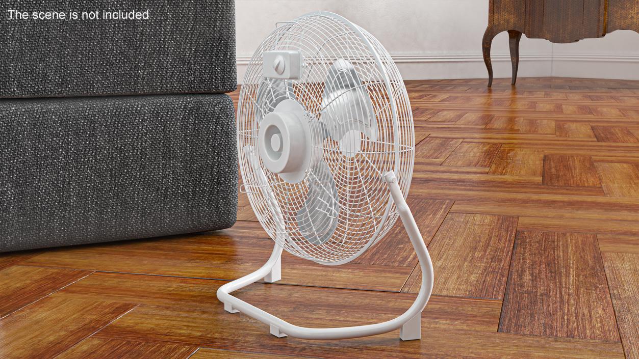 3D Compact Floor Fan White model