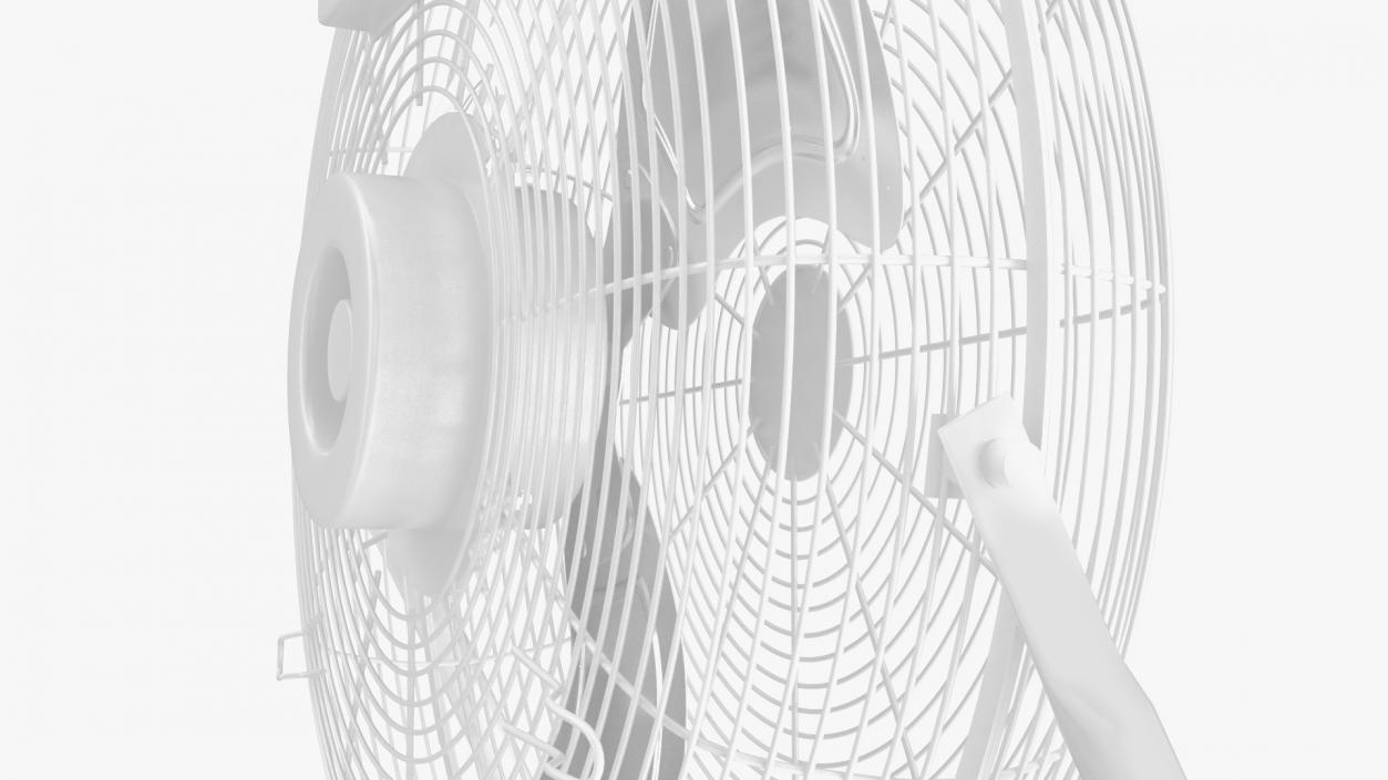 3D Compact Floor Fan White model