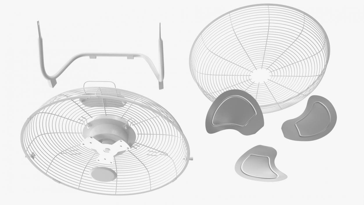 3D Compact Floor Fan White model