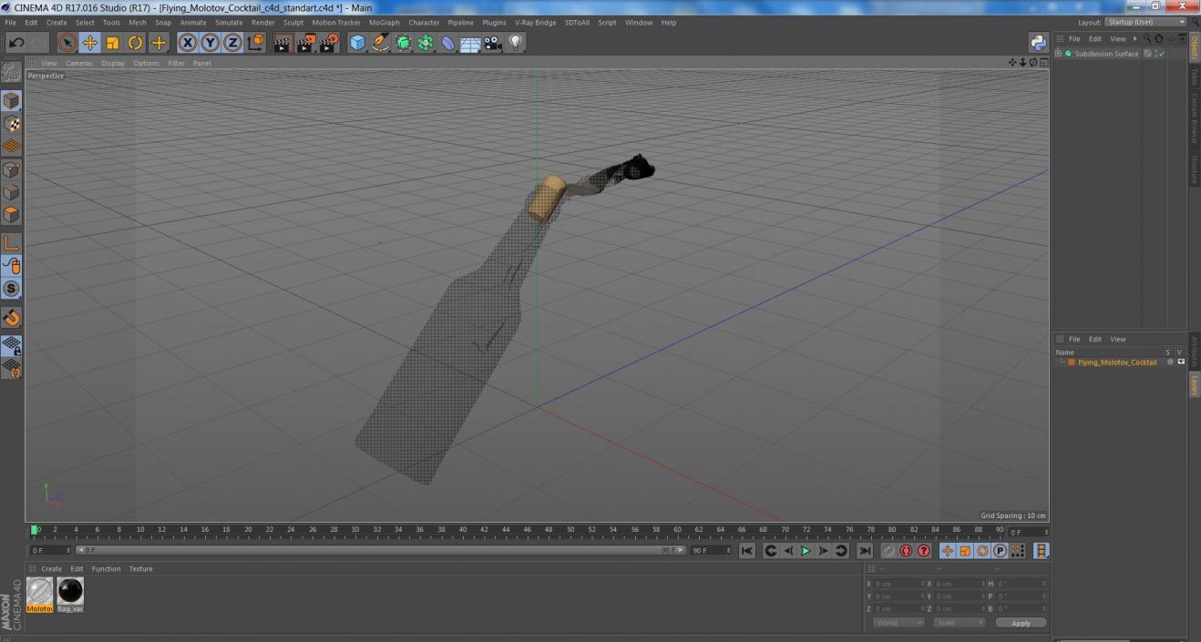 3D Flying Molotov Cocktail model