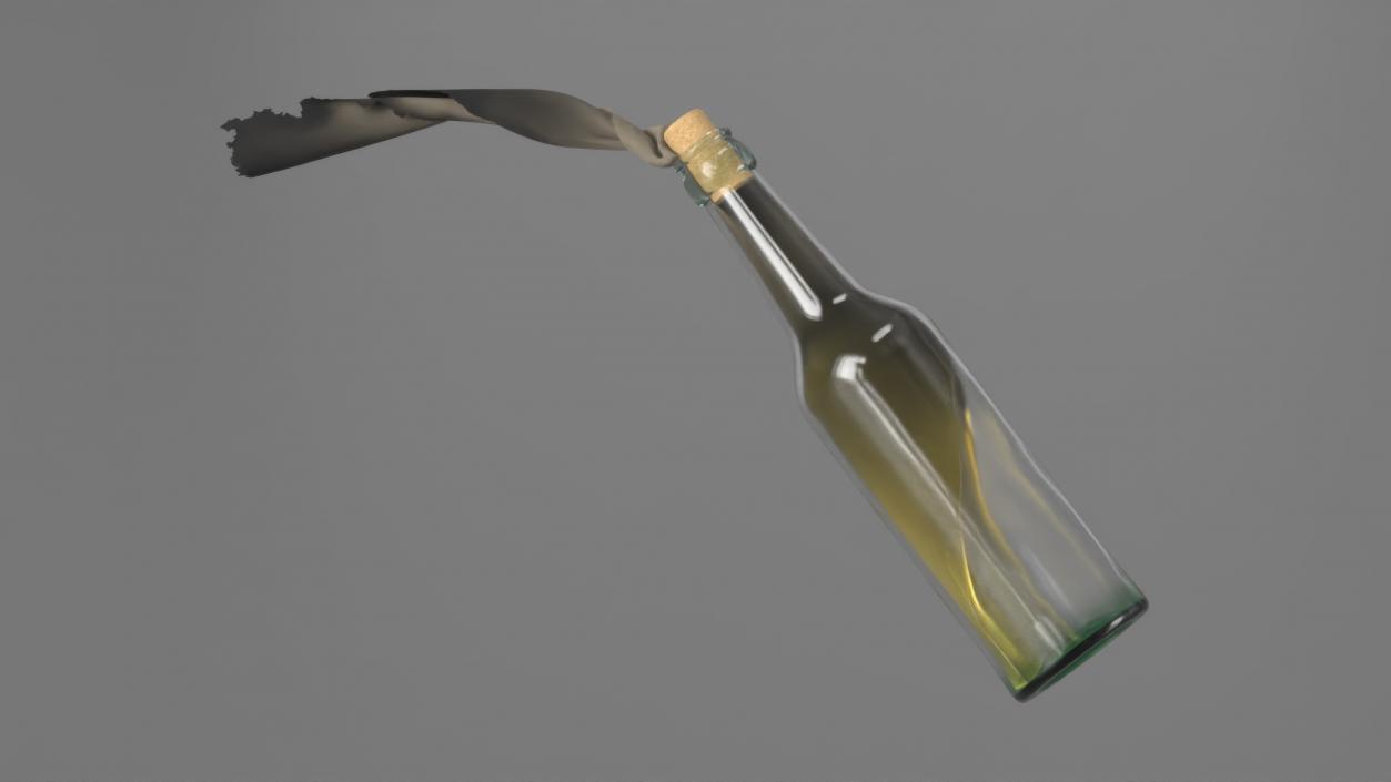 3D Flying Molotov Cocktail model