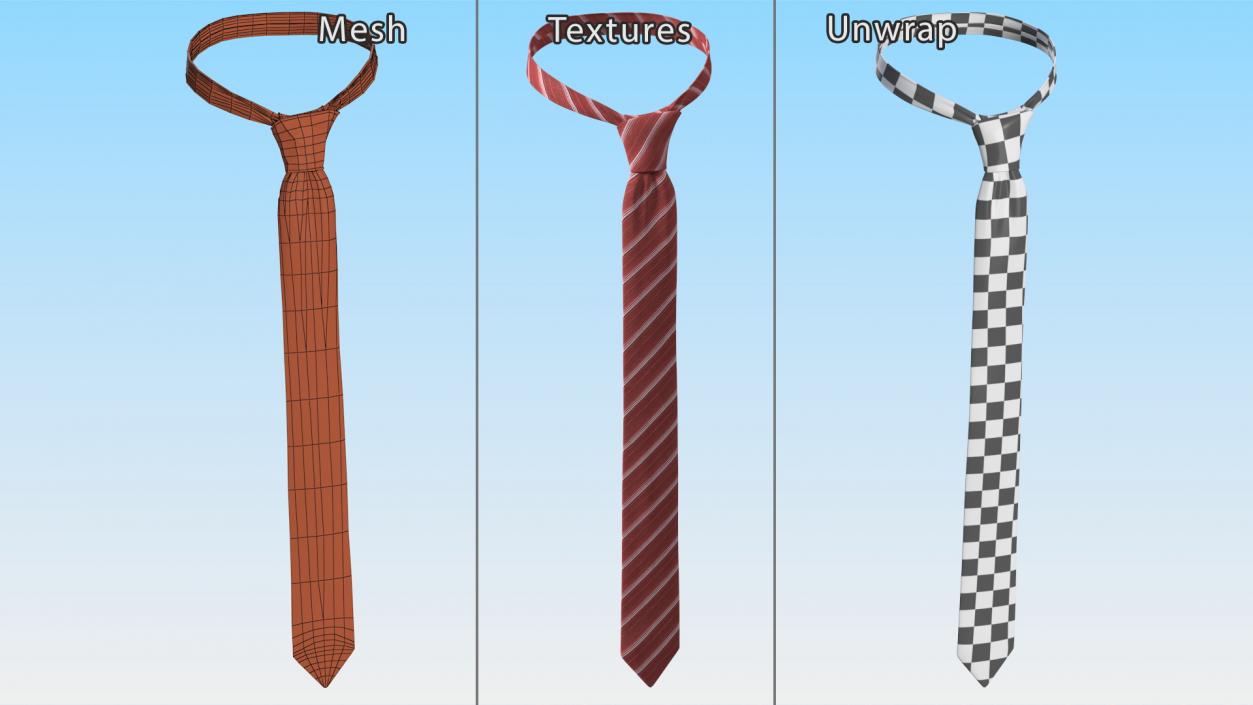 3D model Striped Necktie