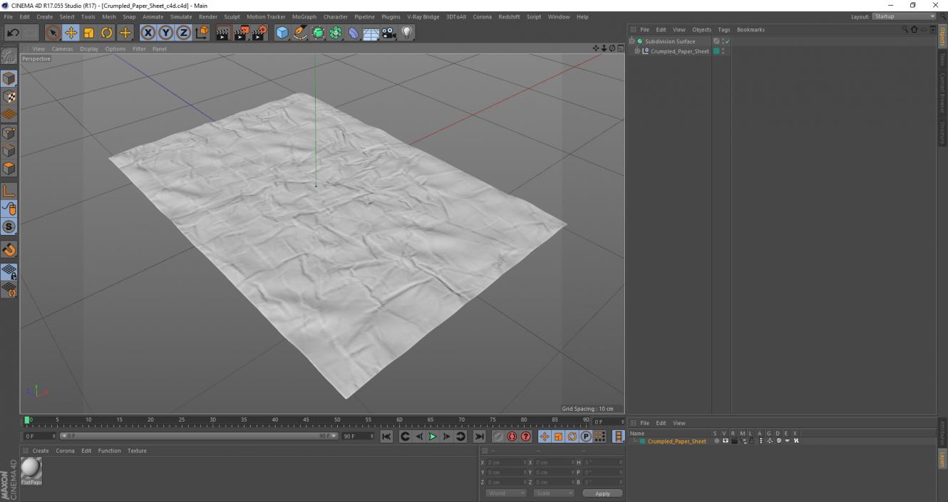 3D model Crumpled Paper Sheet