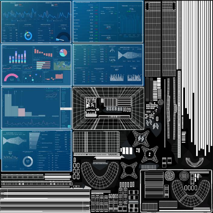 3D Factory Computer Monitors Light