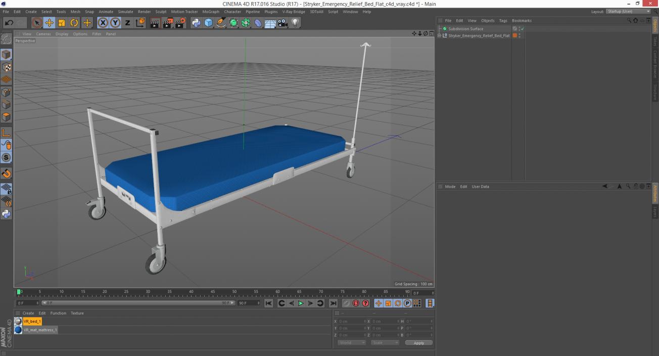 3D Stryker Emergency Relief Bed Flat model