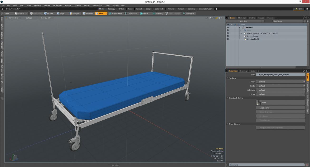 3D Stryker Emergency Relief Bed Flat model