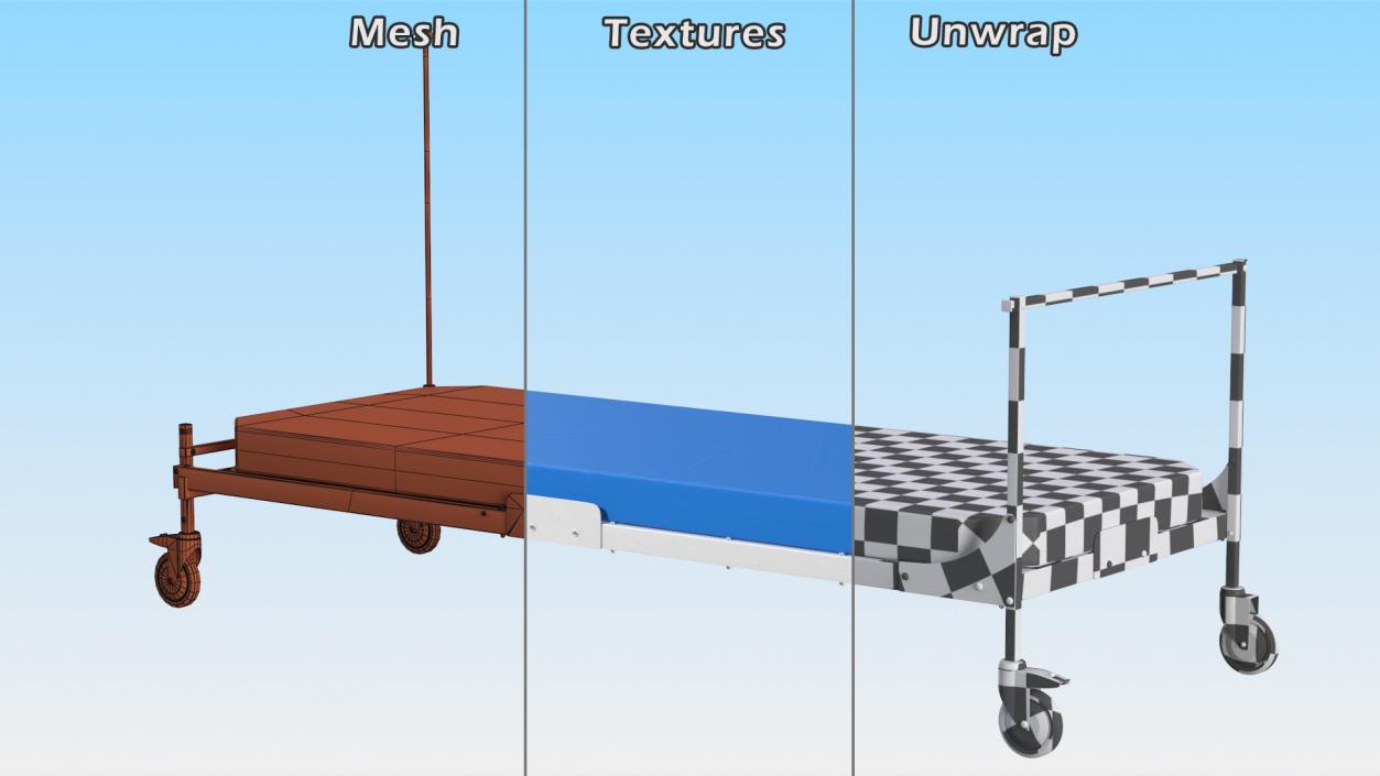 3D Stryker Emergency Relief Bed Flat model