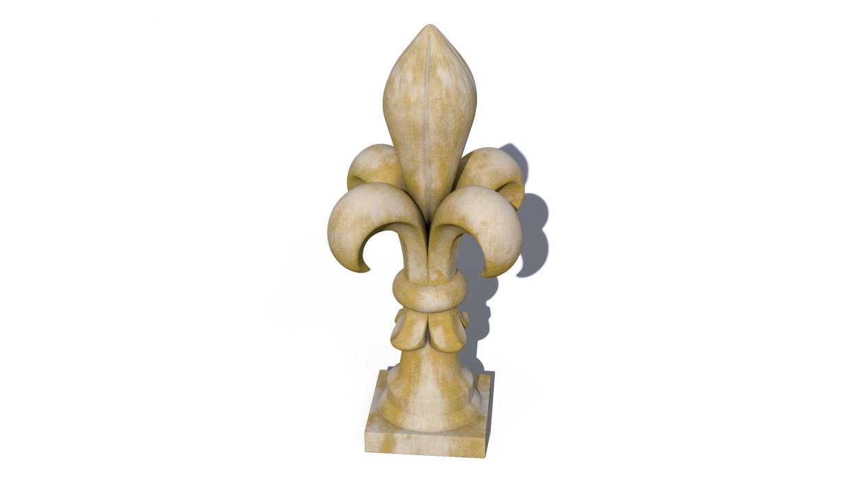 3D Fleur De Lis Finial Marble