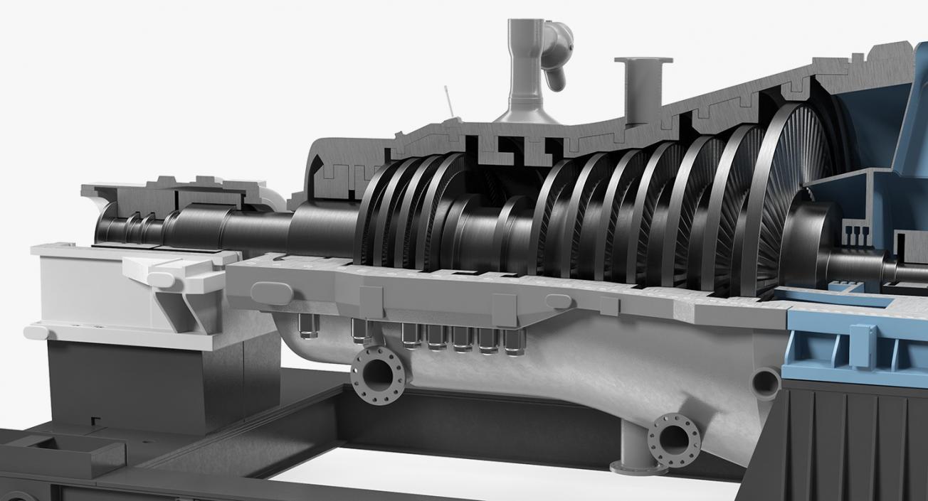 3D model Cross Section of Steam Turbine