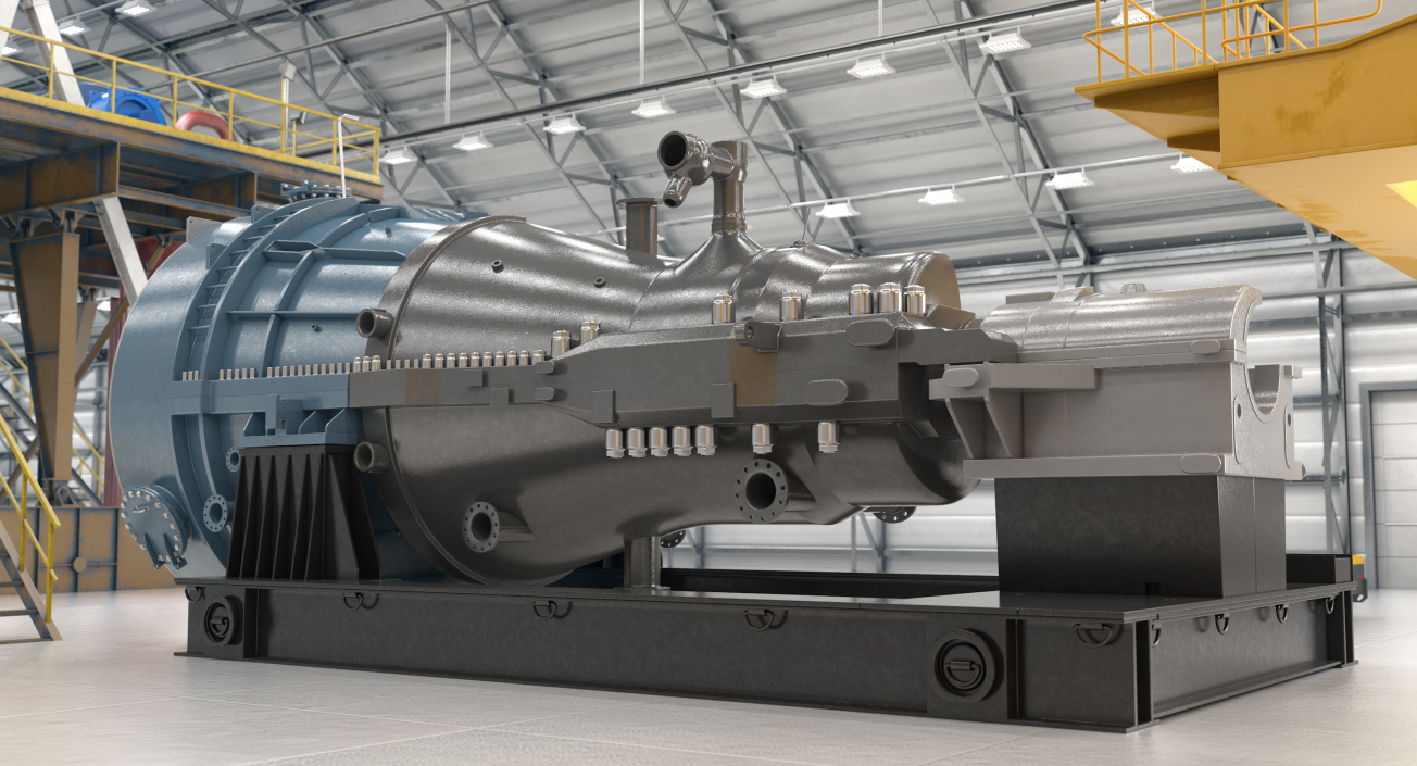 3D model Cross Section of Steam Turbine