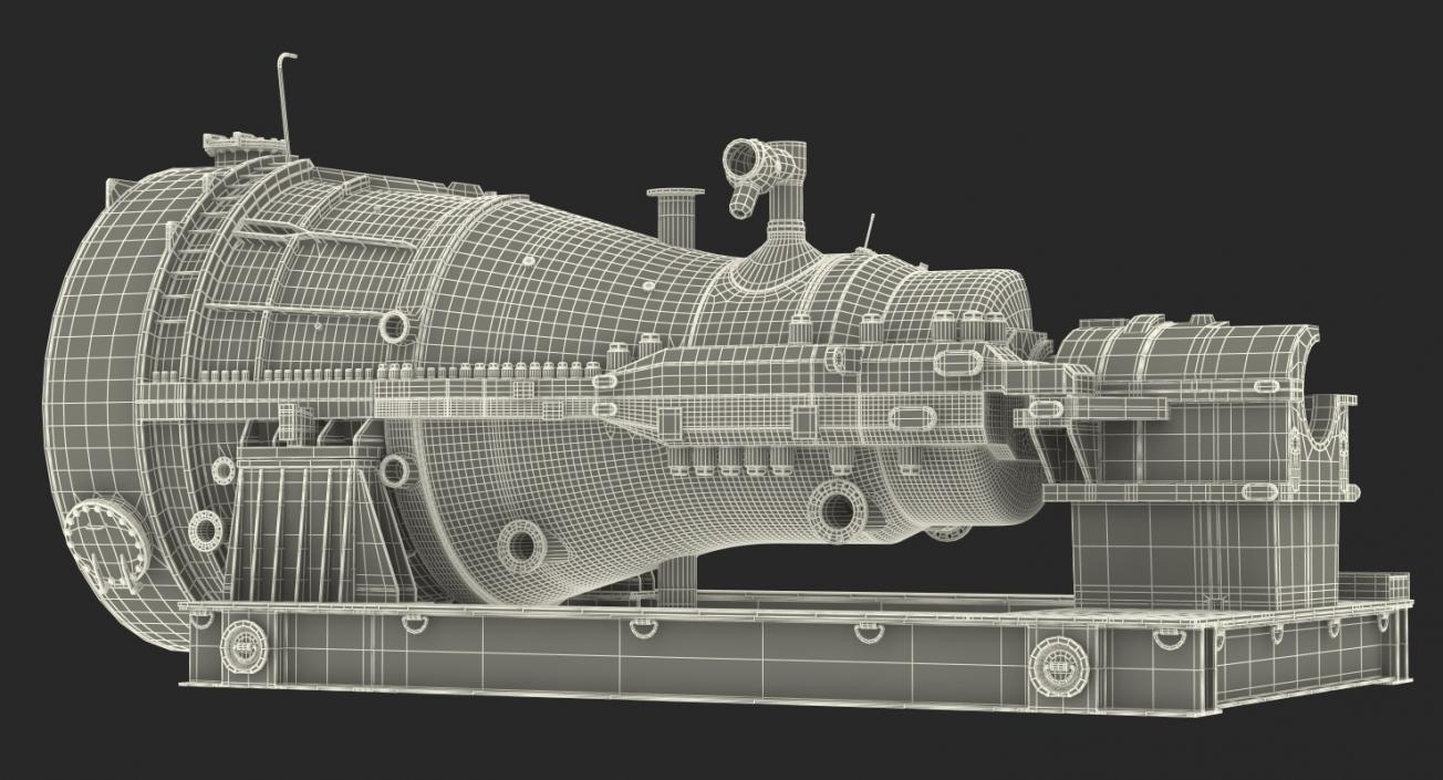 3D model Cross Section of Steam Turbine