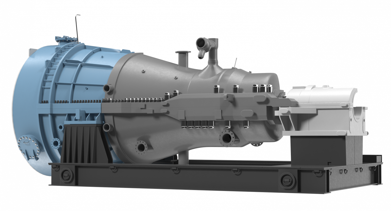 3D model Cross Section of Steam Turbine