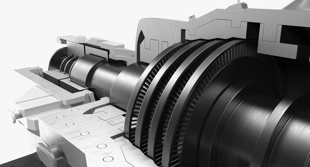 3D model Cross Section of Steam Turbine