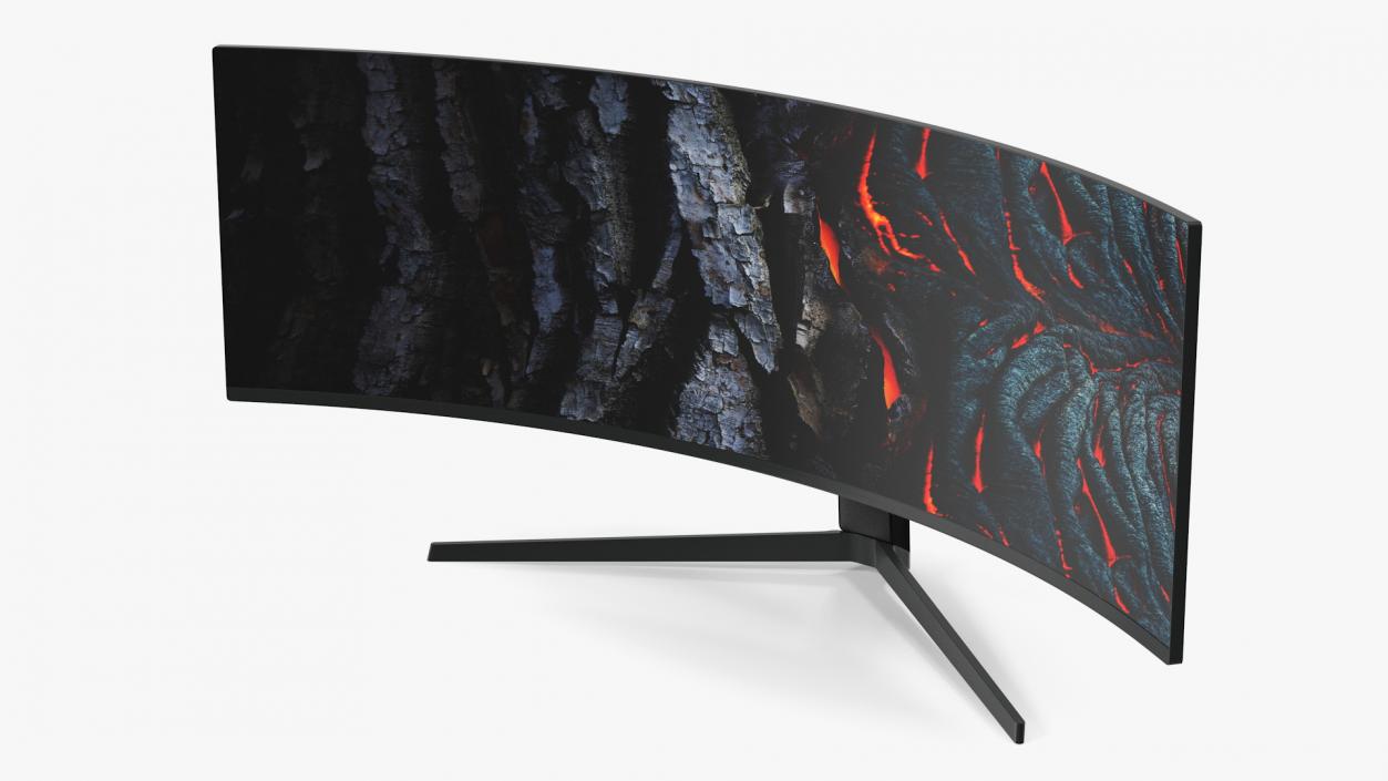 3D Curved Ultrawide Gaming Monitor Rigged model