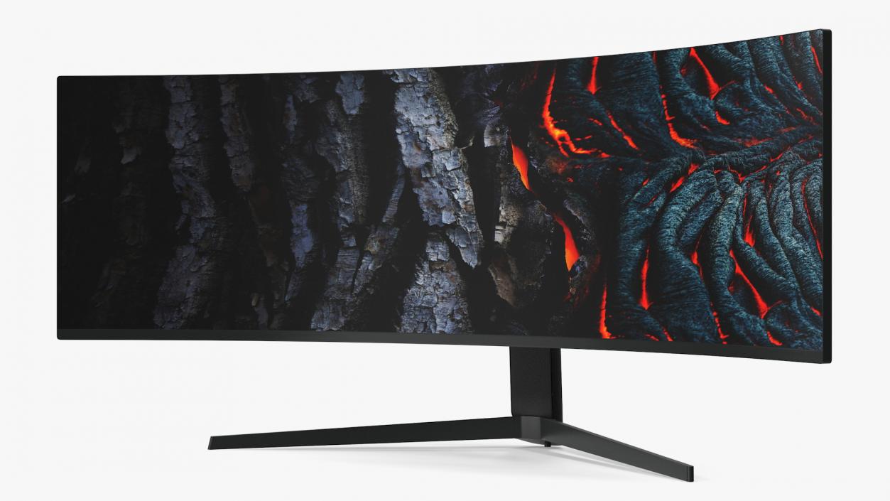 3D Curved Ultrawide Gaming Monitor Rigged model