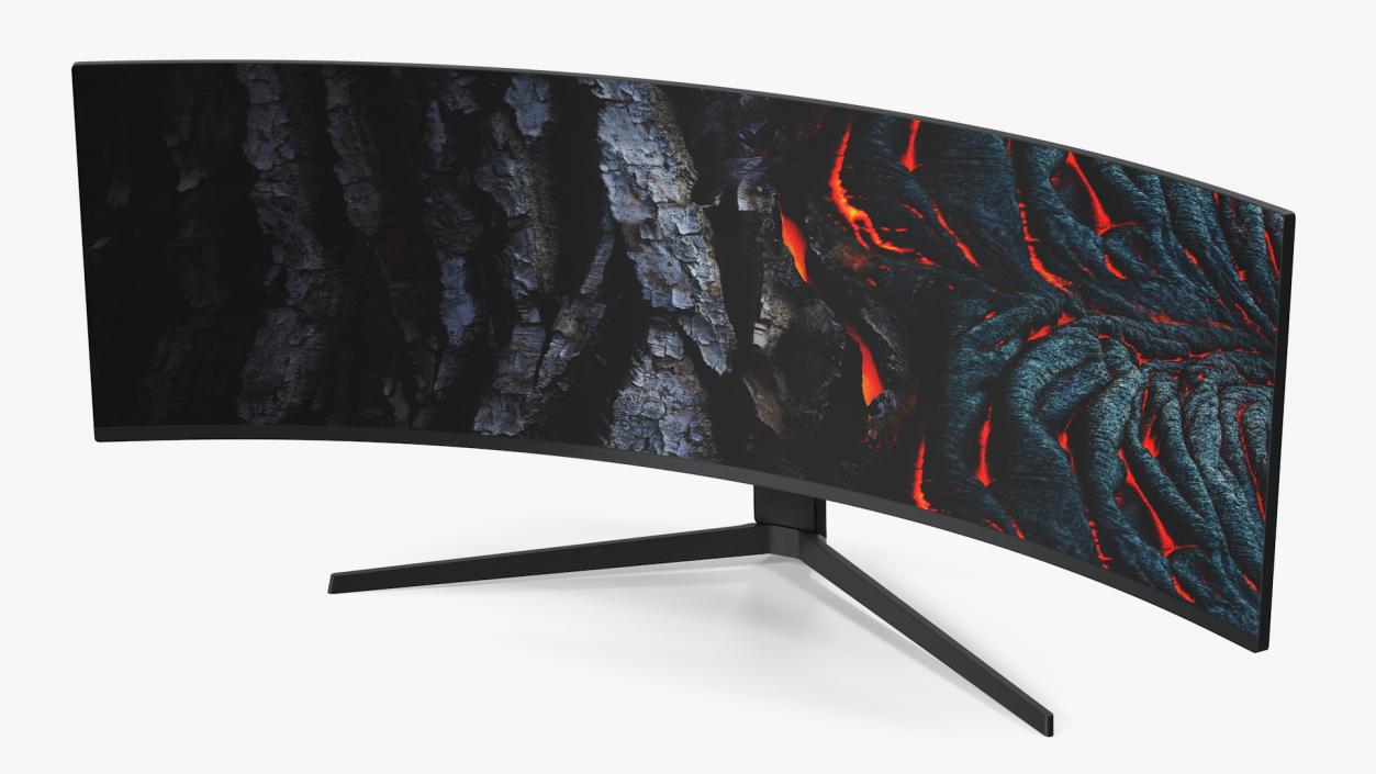 3D Curved Ultrawide Gaming Monitor Rigged model