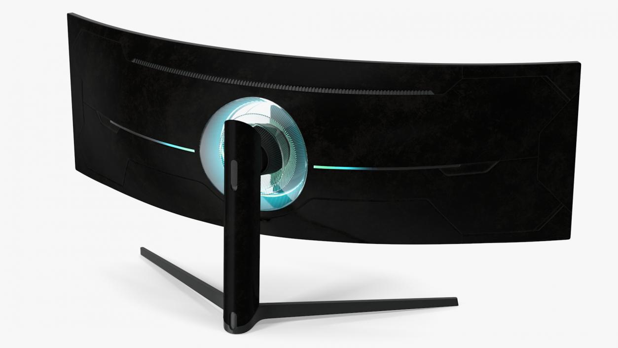 3D Curved Ultrawide Gaming Monitor Rigged model