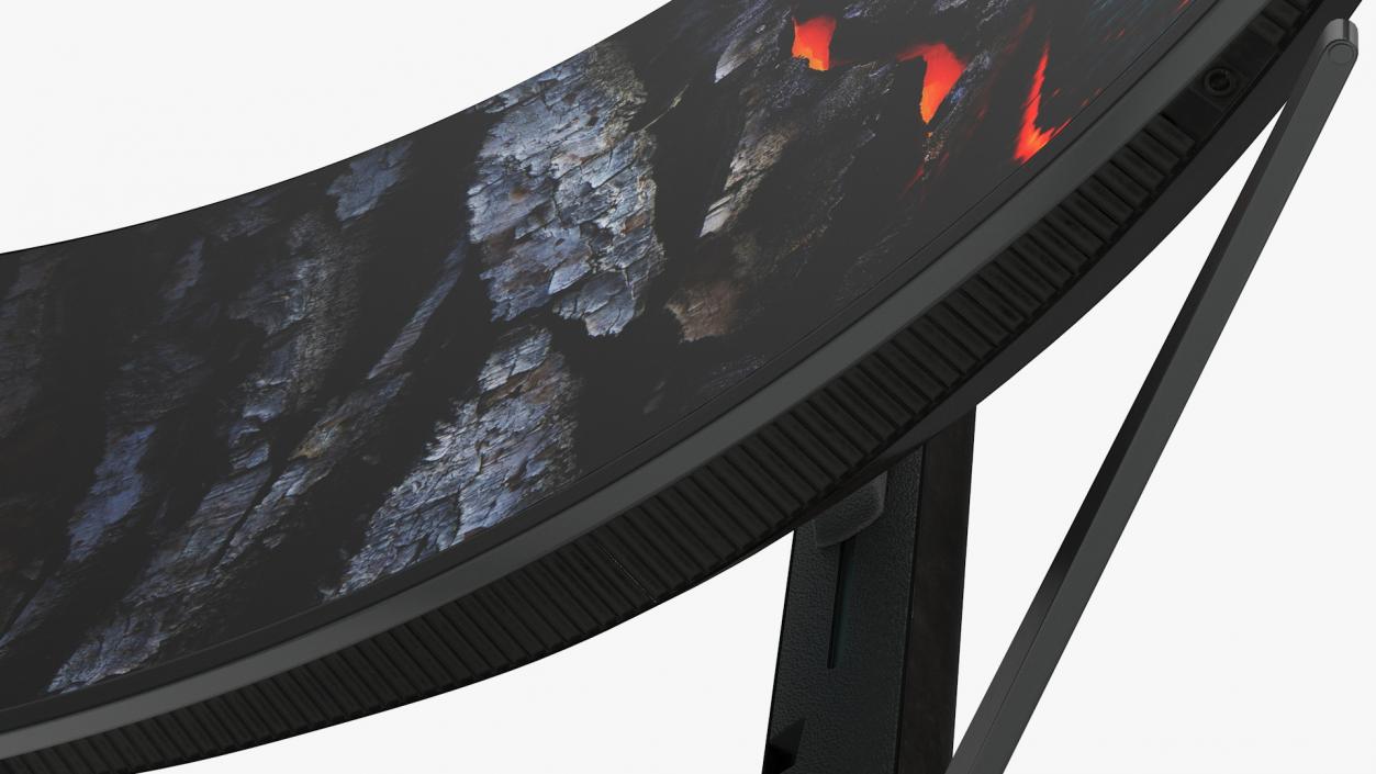 3D Curved Ultrawide Gaming Monitor Rigged model