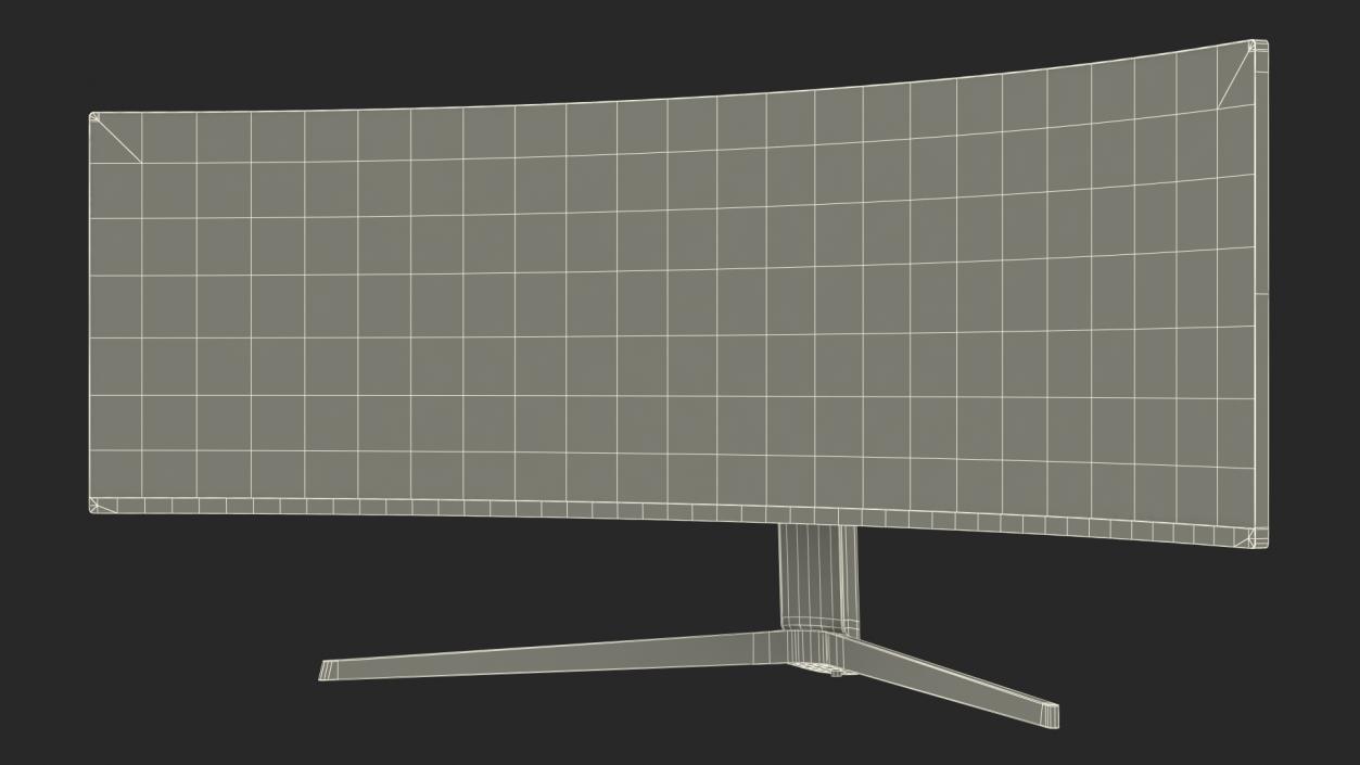 3D Curved Ultrawide Gaming Monitor Rigged model