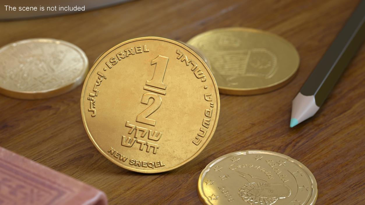 3D model Half New Sheqel Coin