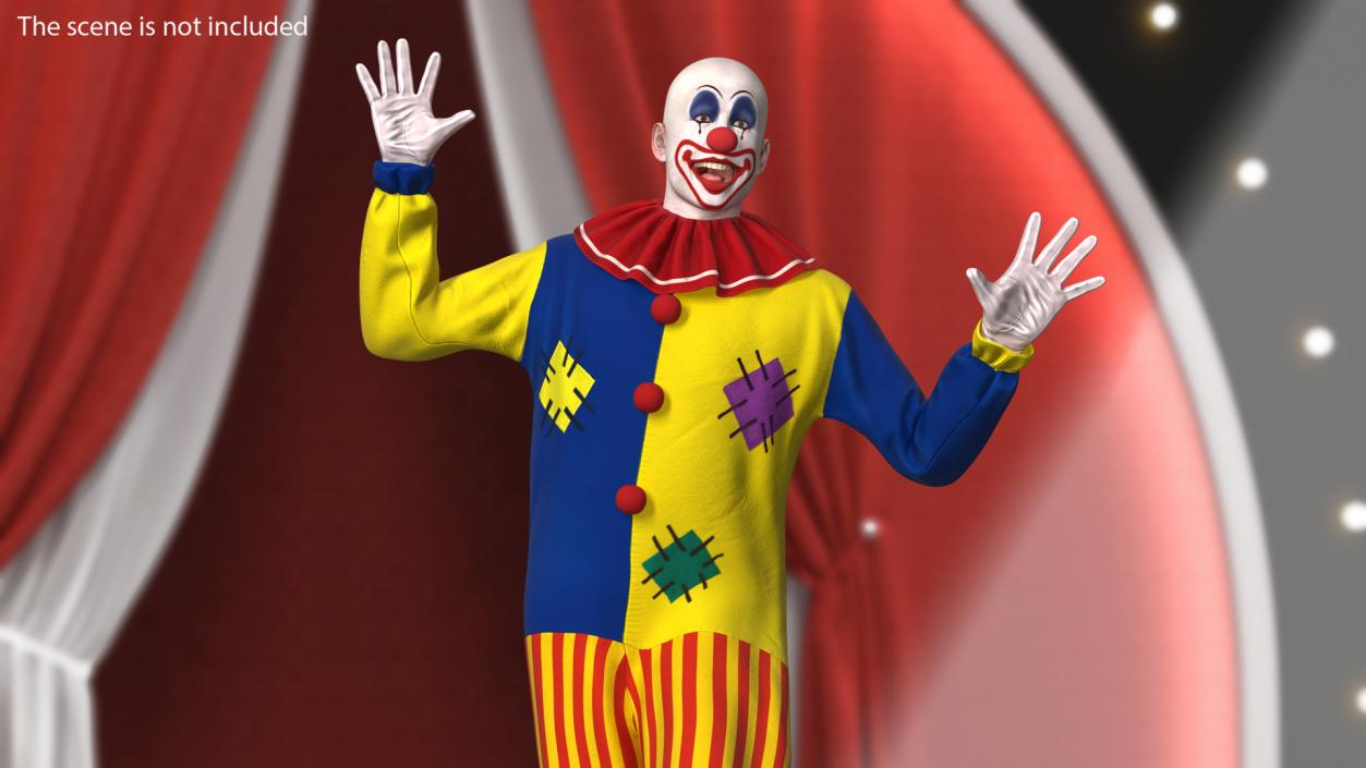 3D Bald Clown Dancing Pose model