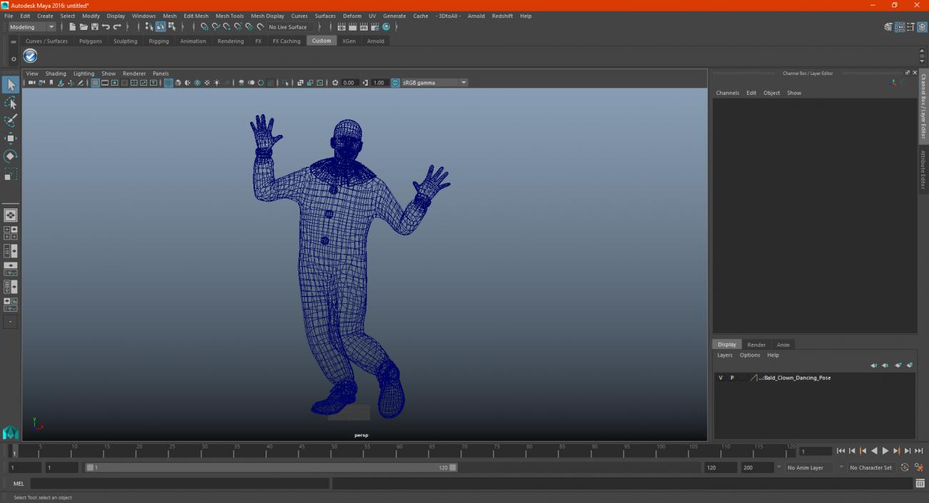 3D Bald Clown Dancing Pose model