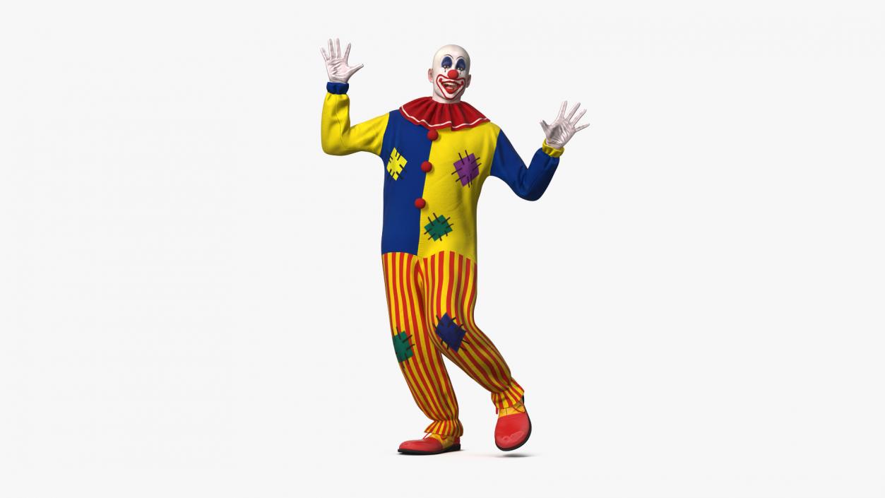 3D Bald Clown Dancing Pose model