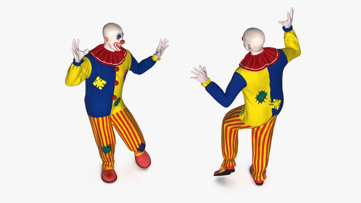 3D Bald Clown Dancing Pose model