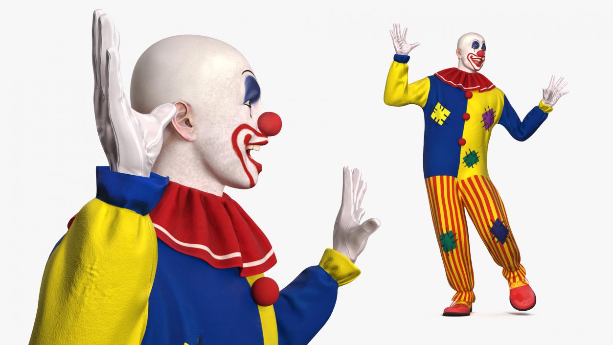 3D Bald Clown Dancing Pose model