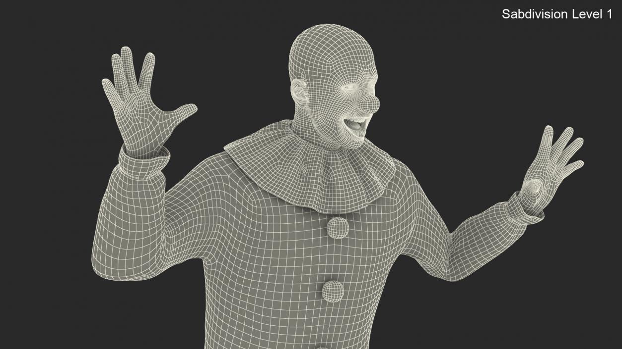 3D Bald Clown Dancing Pose model