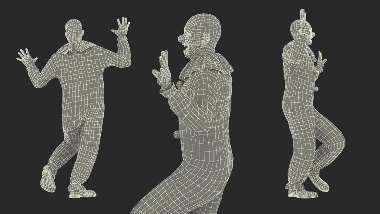 3D Bald Clown Dancing Pose model