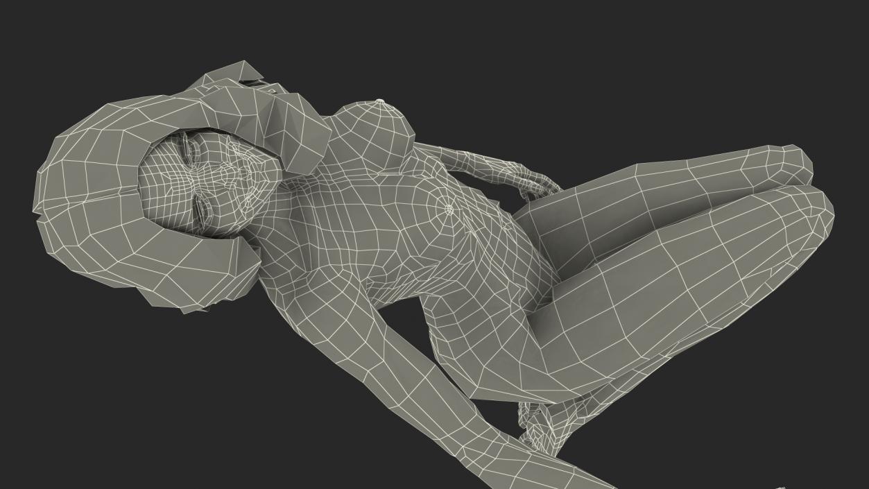 Nude Woman on Knees Pose 3D model