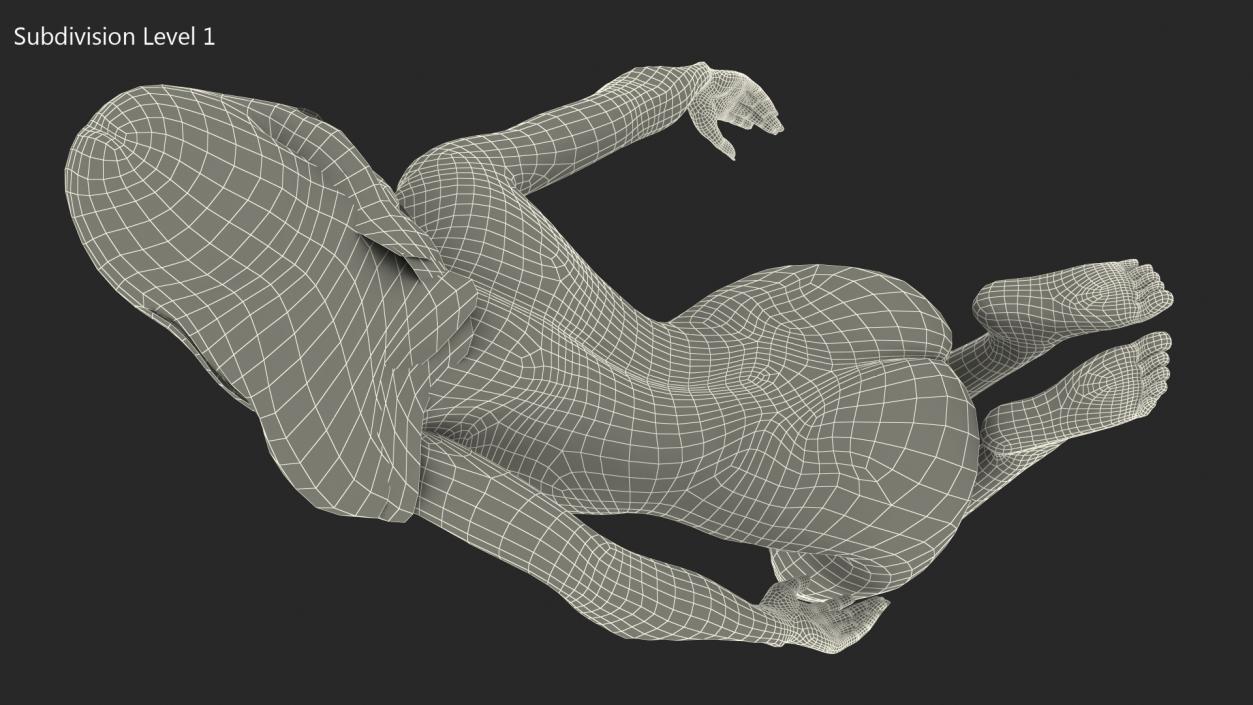 Nude Woman on Knees Pose 3D model