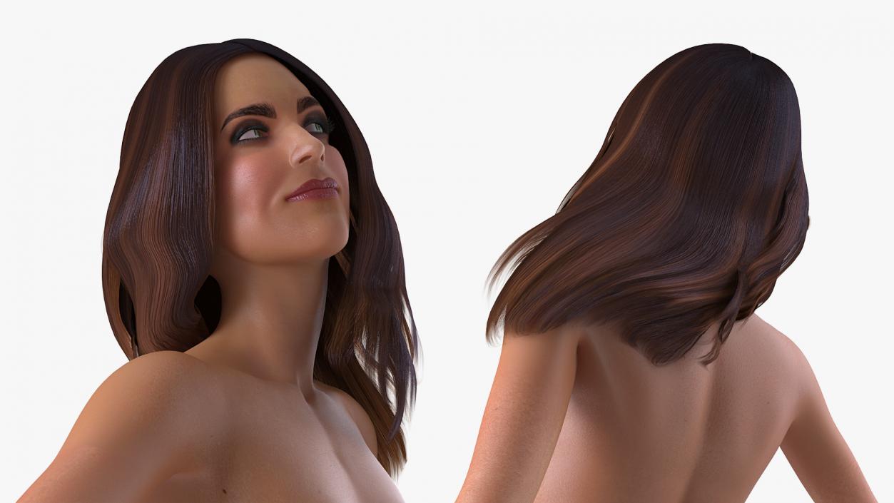 Nude Woman on Knees Pose 3D model