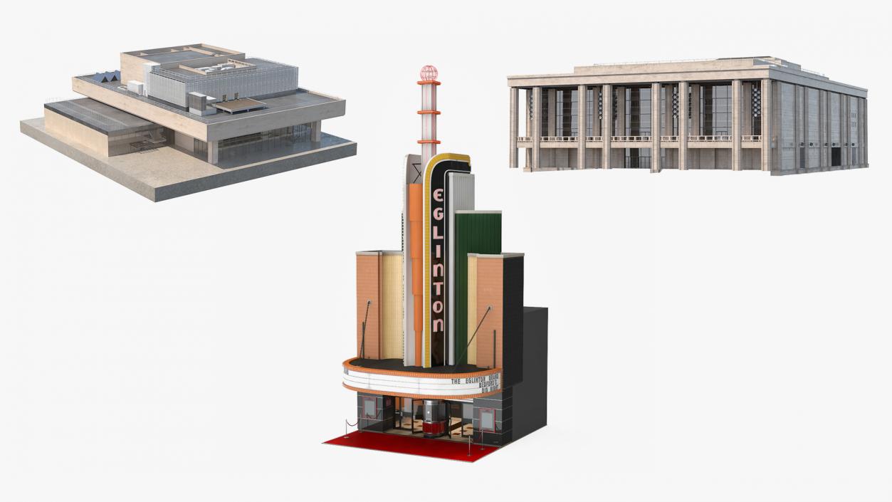 3D Theater Buildings Collection model