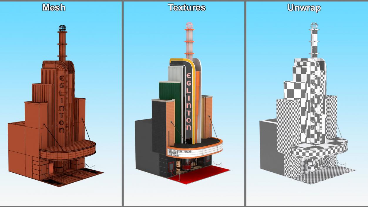 3D Theater Buildings Collection model