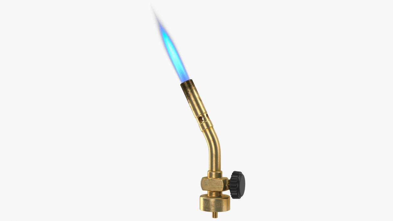 3D model Pencil Tip Propane Torch Head with Flame