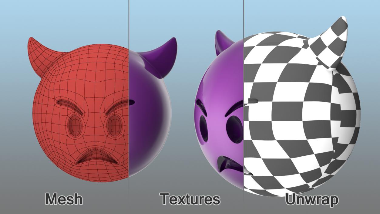 3D Emoji Angry Faces Collection model