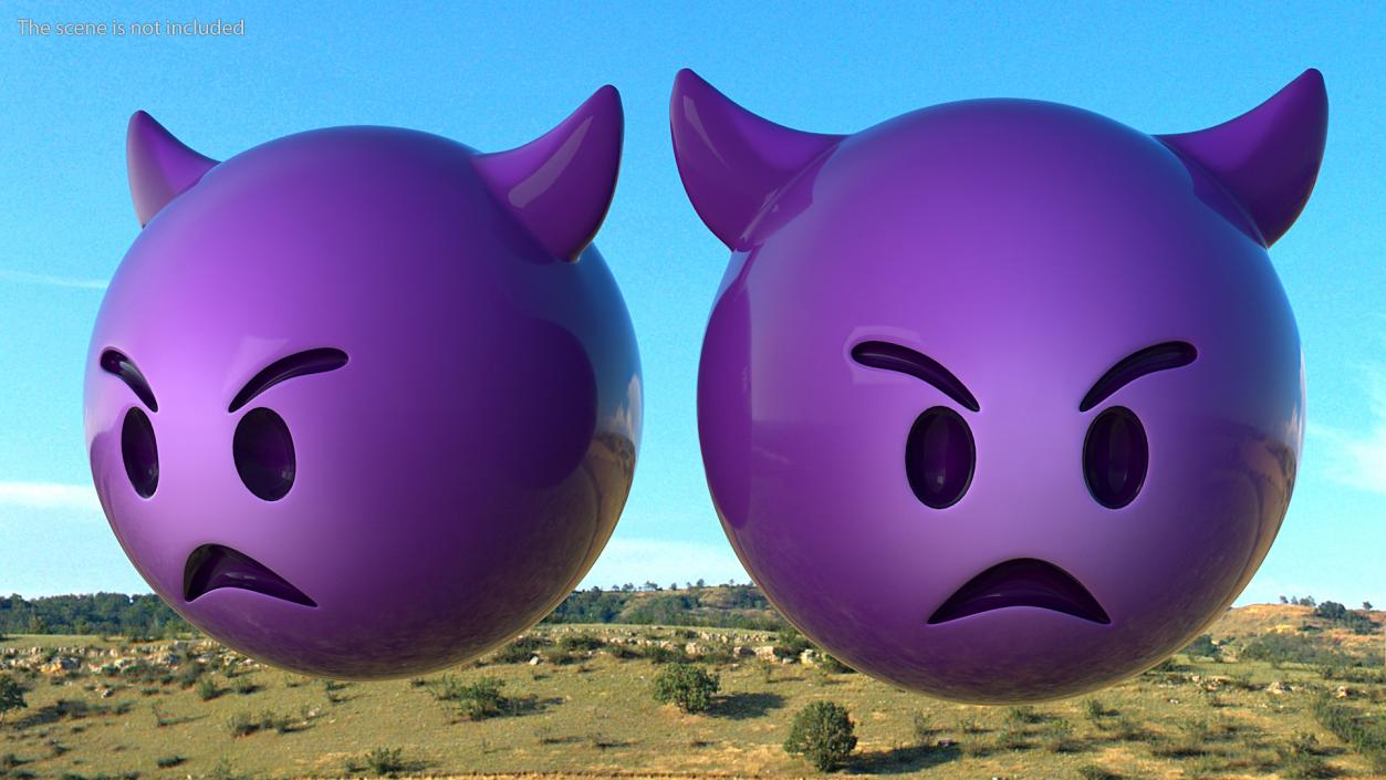 3D Emoji Angry Faces Collection model