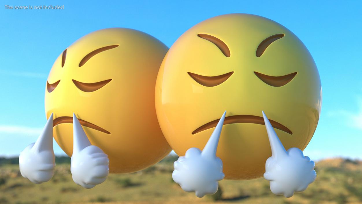 3D Emoji Angry Faces Collection model