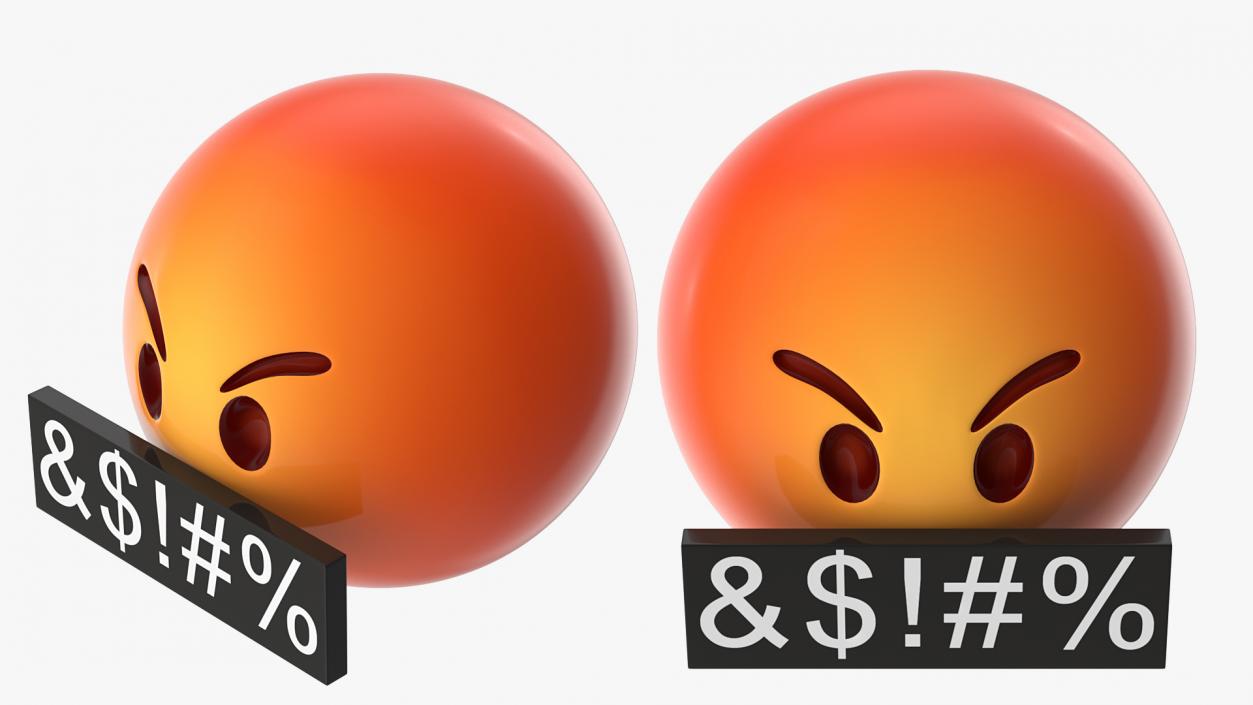 3D Emoji Angry Faces Collection model