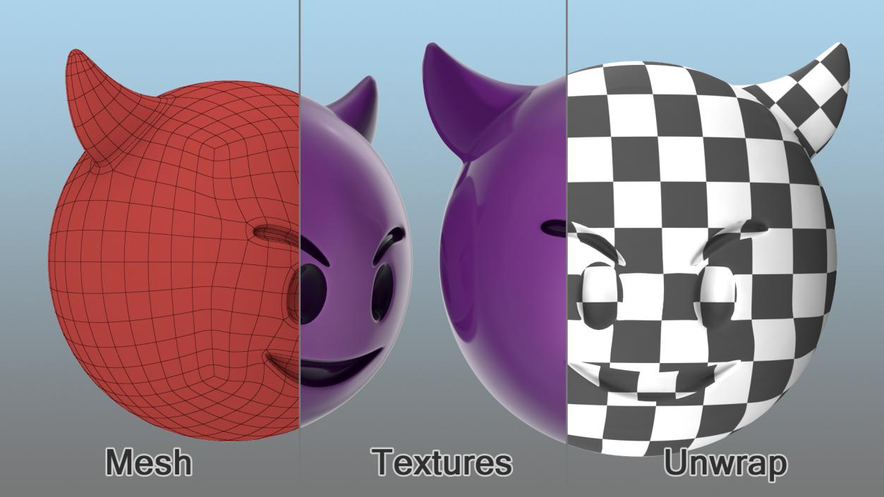 3D Emoji Angry Faces Collection model