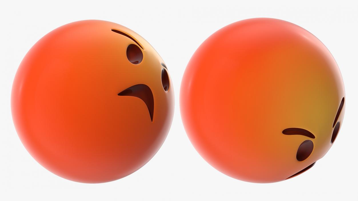 3D Emoji Angry Faces Collection model